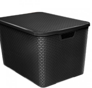 Caixa rattan 40 L preto