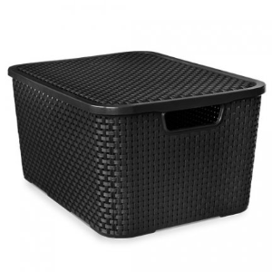 Caixa rattan 20 L preto