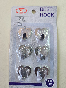 Gancho Metal Coração c/6